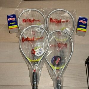 RedBall Tennis Rackets Set of 4 with Tennis Balls - NWT